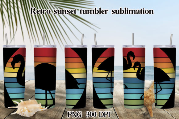 Download Retro Sunset Tumbler Sublimation Design - Sublimation design Collection