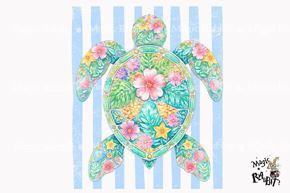 Download Floral Sea Turtle Tropical Art PNG - Floral sea turtle Collection