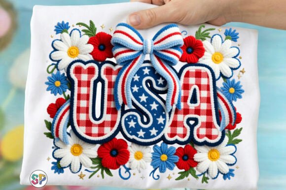 Download Faux Yarn USA Floral Coquette Shirt Png - Premium Resources