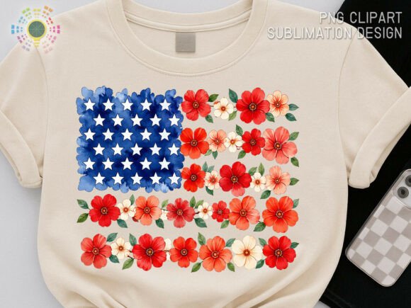 Download Patriotic Floral American Flag PNG - Premium Resources