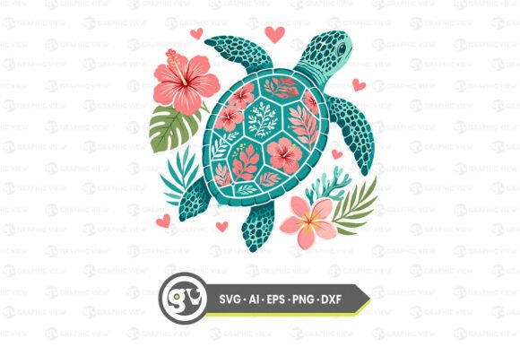 Download Floral Sea Turtle Summer Design - Floral sea turtle Collection