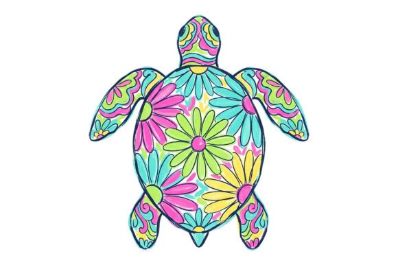 Download Boho Floral Sea Turtle PNG - Floral sea turtle Collection