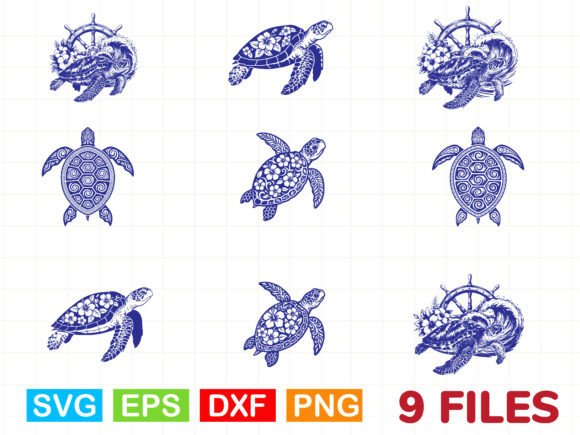 Download Floral Sea Turtle SVG Bundle - Floral sea turtle Collection