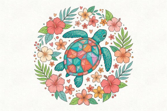 Download Floral Sea Turtle PNG, Boho Summer - Floral sea turtle Collection